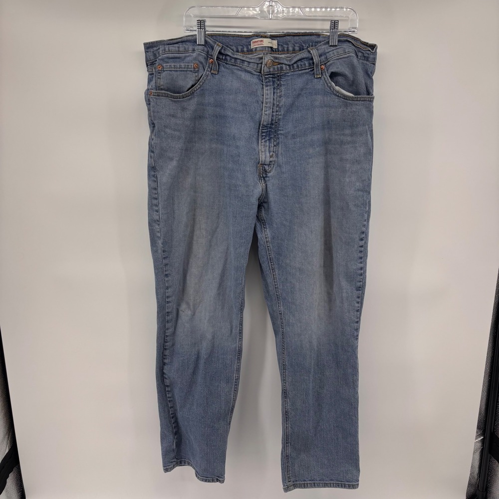 Levi Strauss Signature Mens Athletic‎ Fit Jeans Light Wash Denim Pants